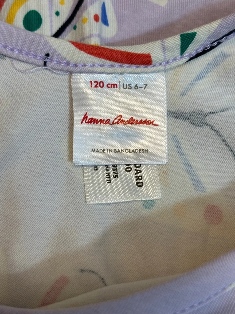 Hanna Andersson Lavender Dress with Rainbow Butterfly Print
